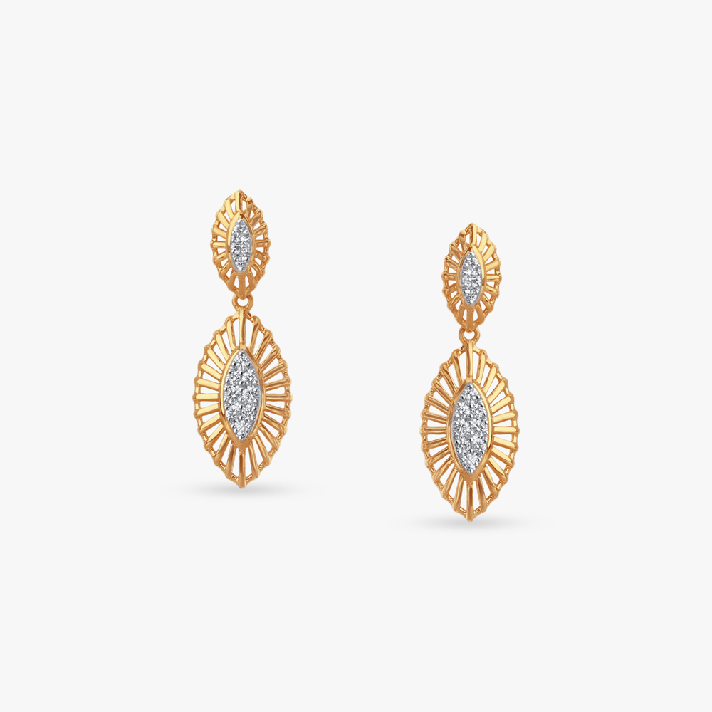 Solar Flare Diamond Drop Earrings