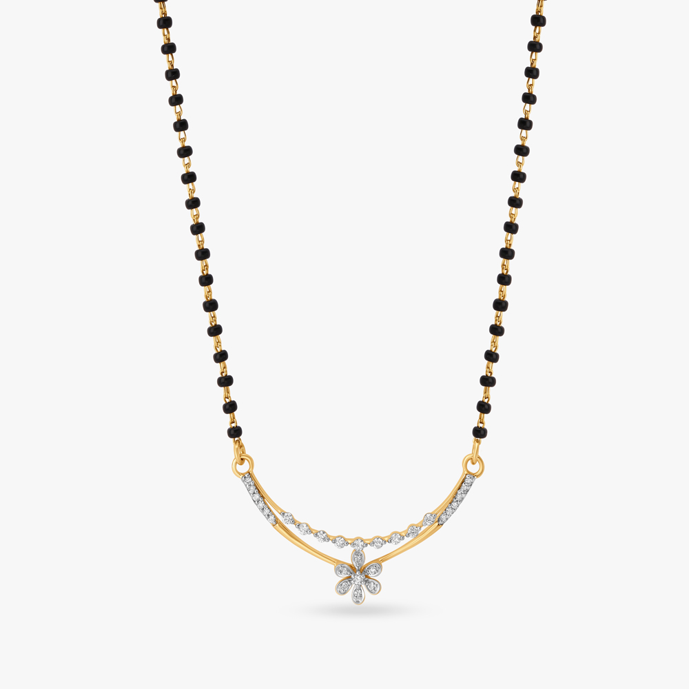 

Charming Floral Diamond Mangalsutra