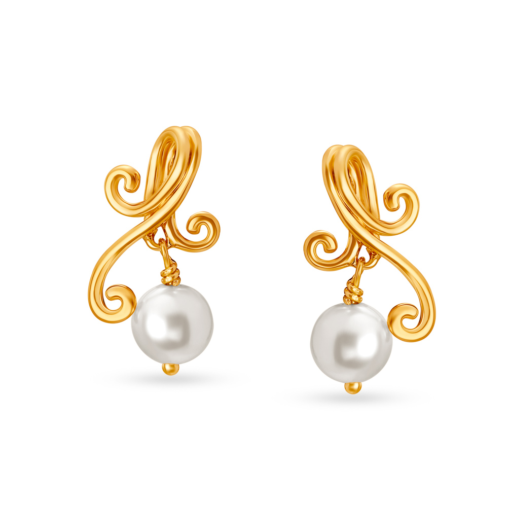 Precious Pearly Drop Stud Earrings
