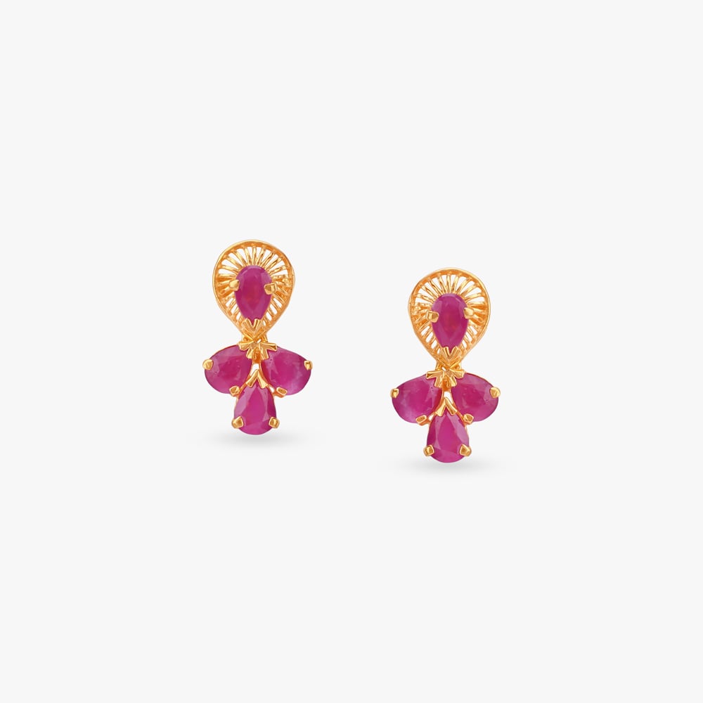 Bold Chic Ruby Stud Earrings