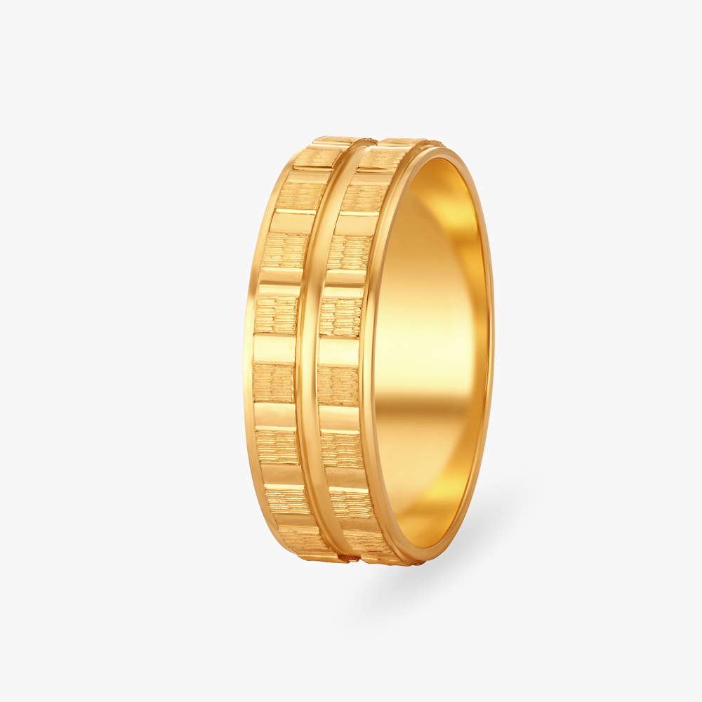 Architectural Men's Gold Finger Ring