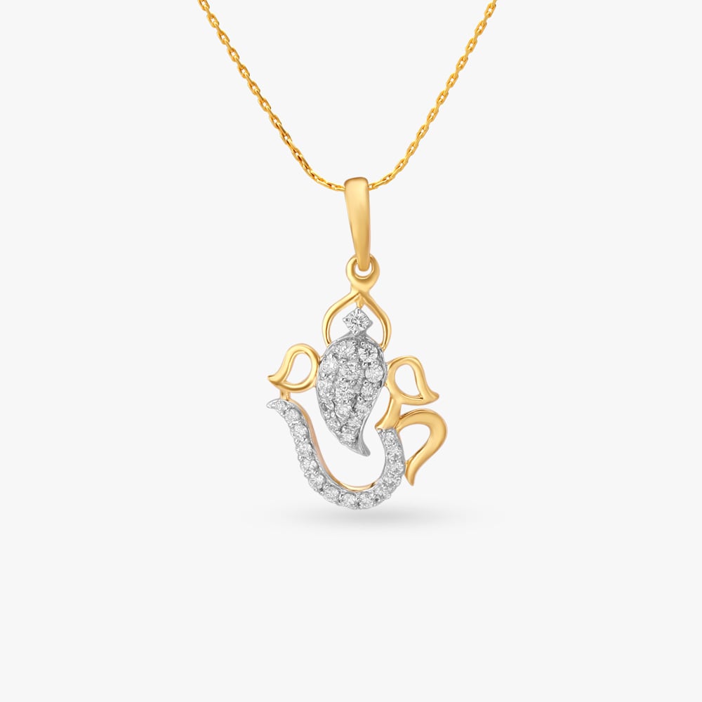 Om Ganesh Diamond Pendant