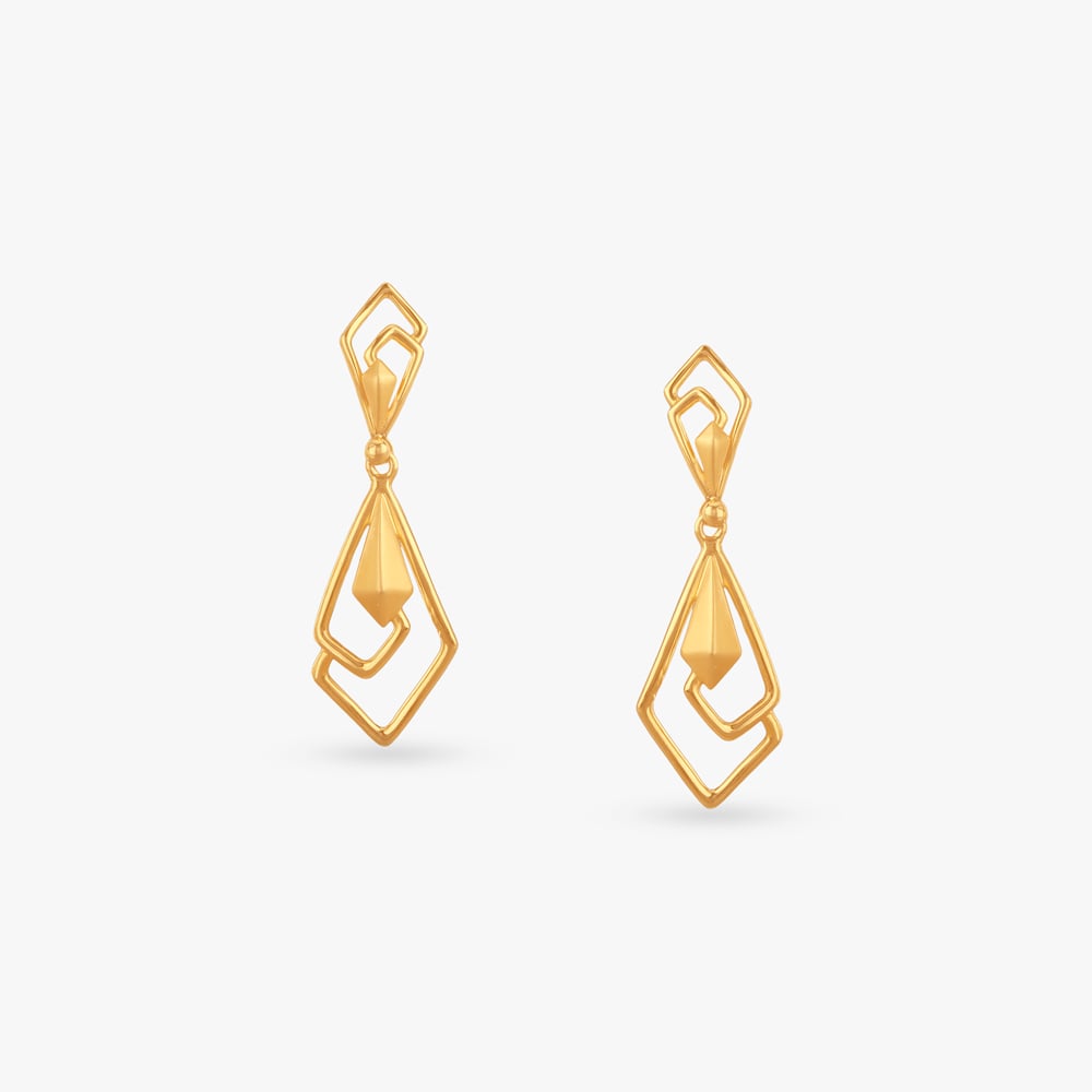 Abstract Chic Gold Drop Earrings