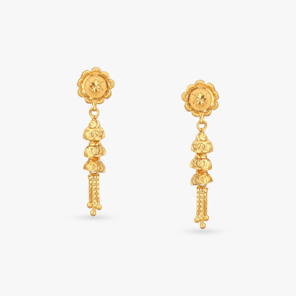 Bell Tassels Gold Drop Earrings