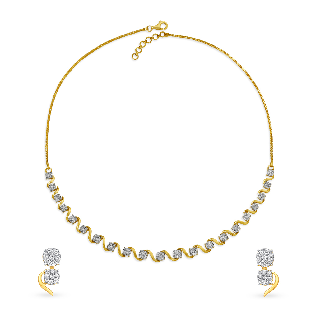 Exquisite Vines Diamond Necklace Set