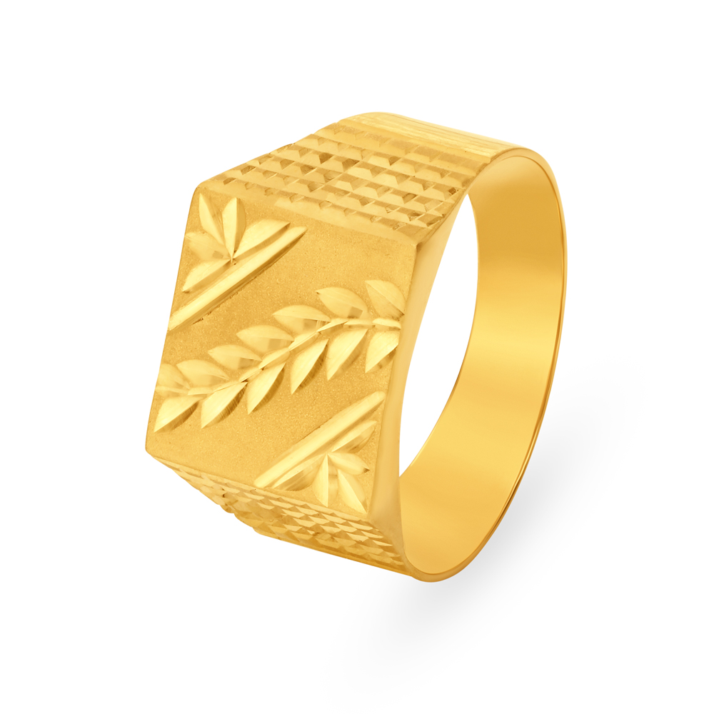 

Square Leaf Gold Ring for Men