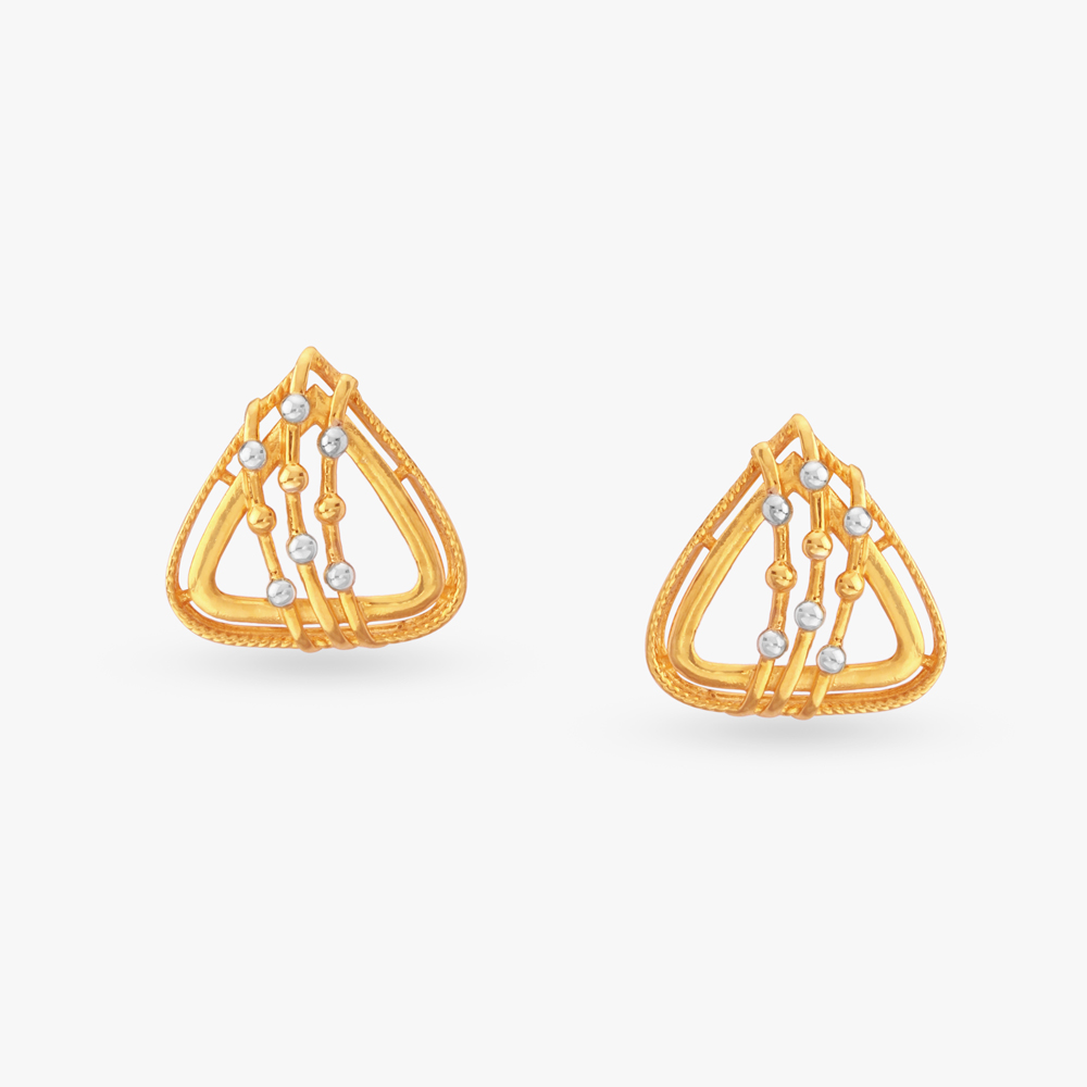 Whimsical Gold Stud Earrings