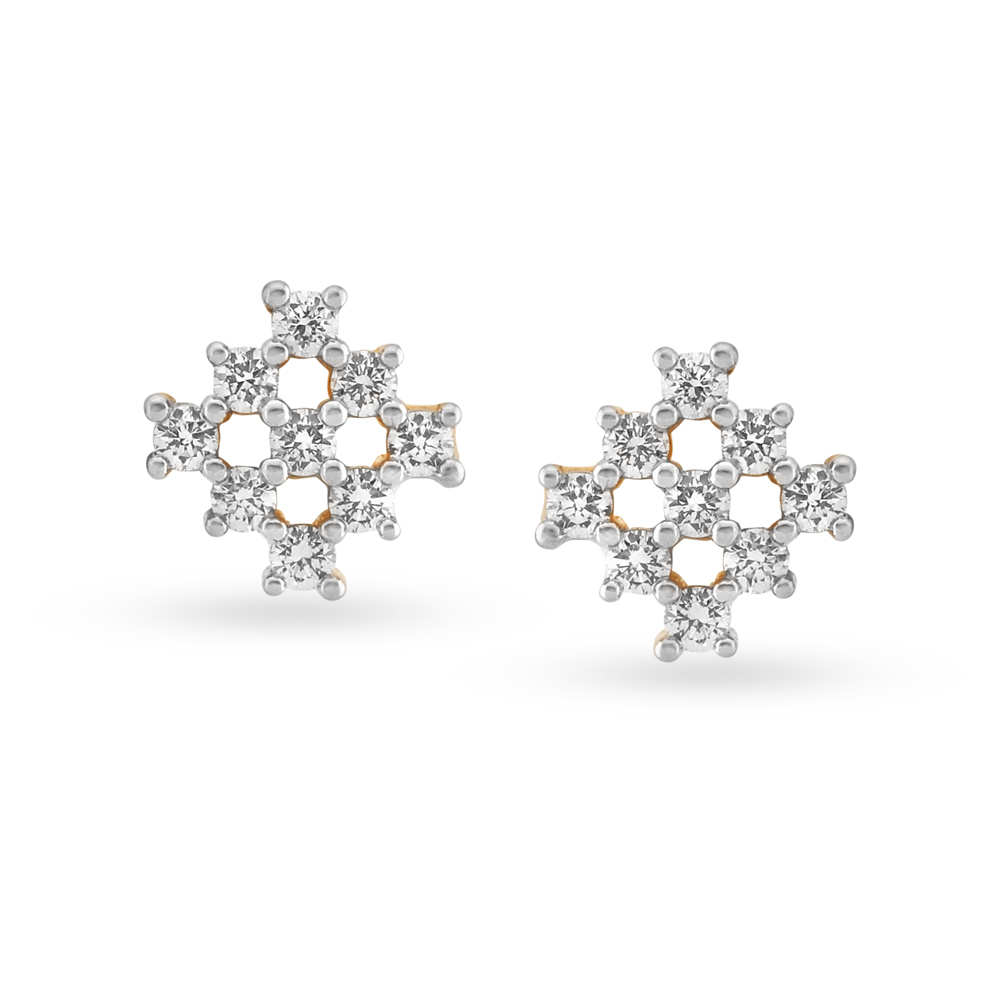 Swanky Diamond Stud Earrings