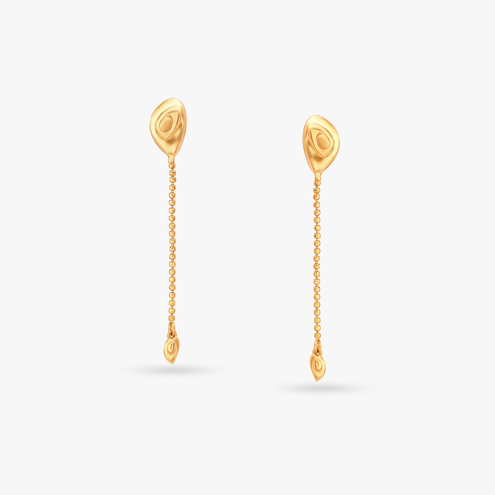 Artistic Gold Drop Earrings