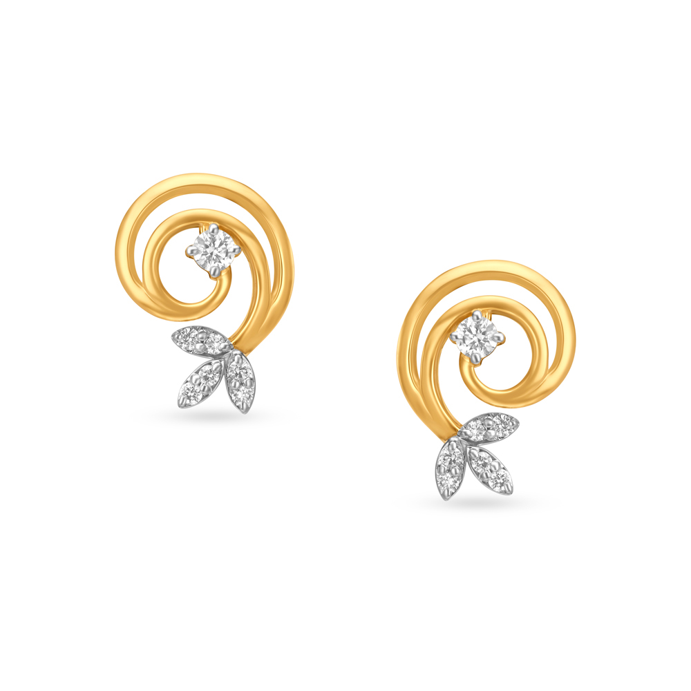 

Glittering Floral Diamond Stud Earrings for Kids