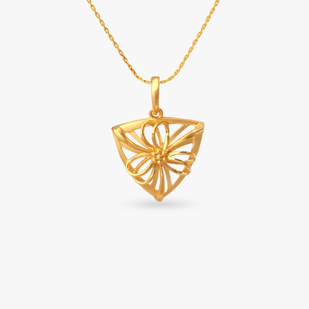 Bloom Crest Gold Pendant