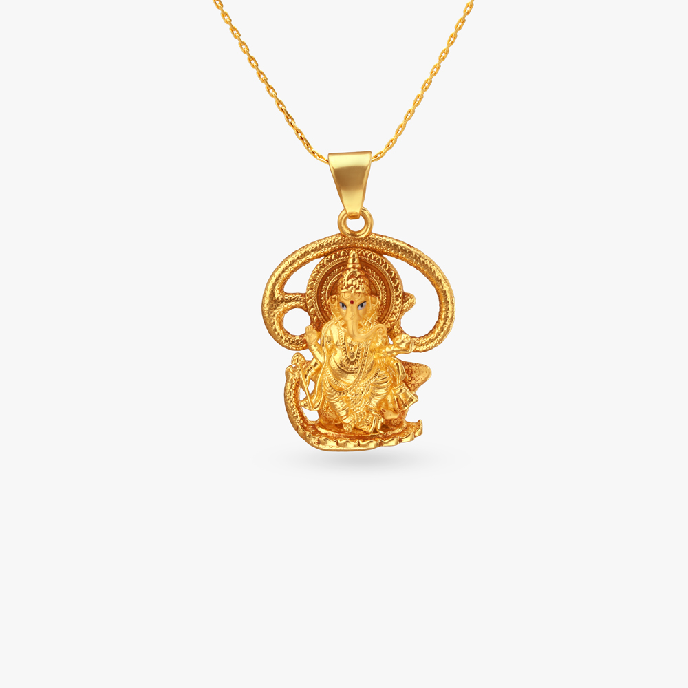 Serpent Ganesha Gold Pendant