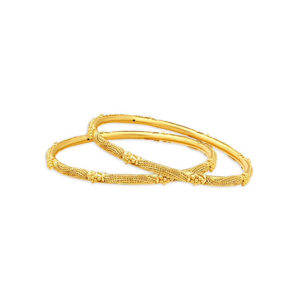 Lavish 22 Karat Yellow Gold Beaded Bangle