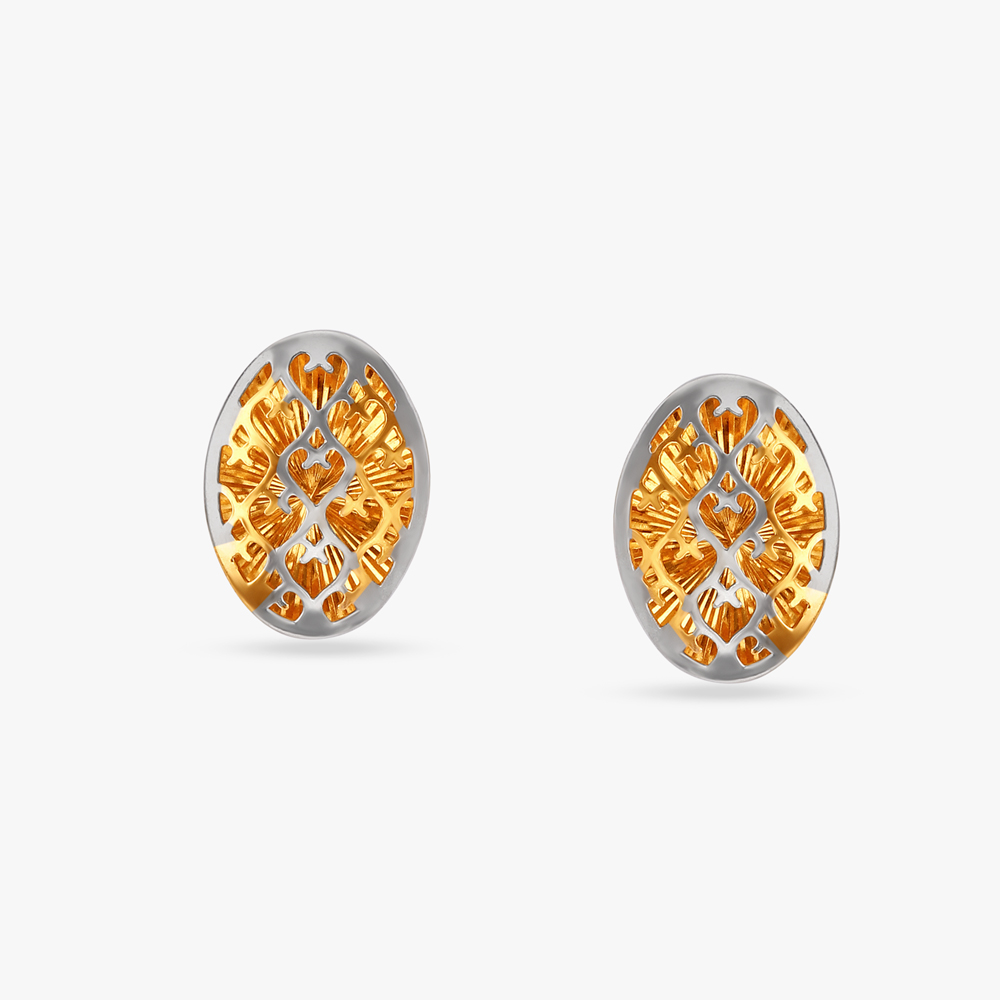 Jaali Teardrop Stud Earrings
