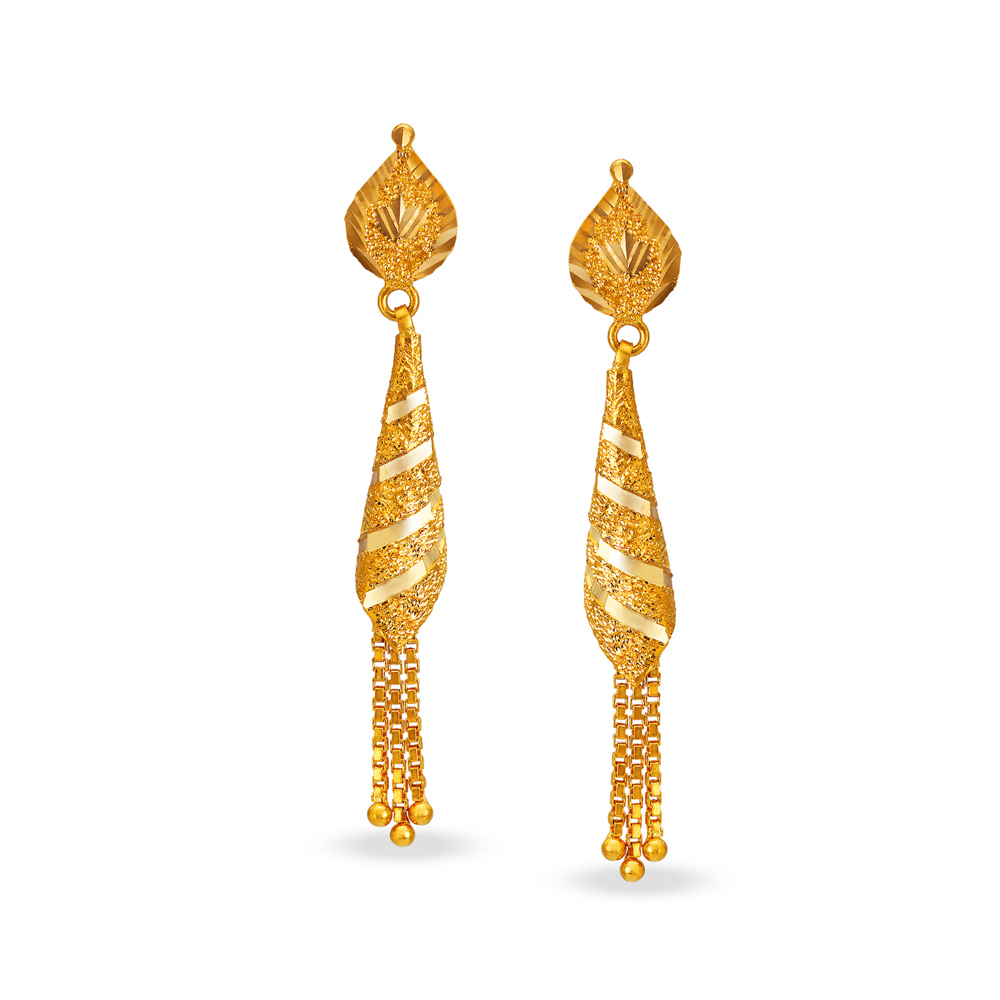 Marvelous 22 Karat Yellow Gold Leaf Drops