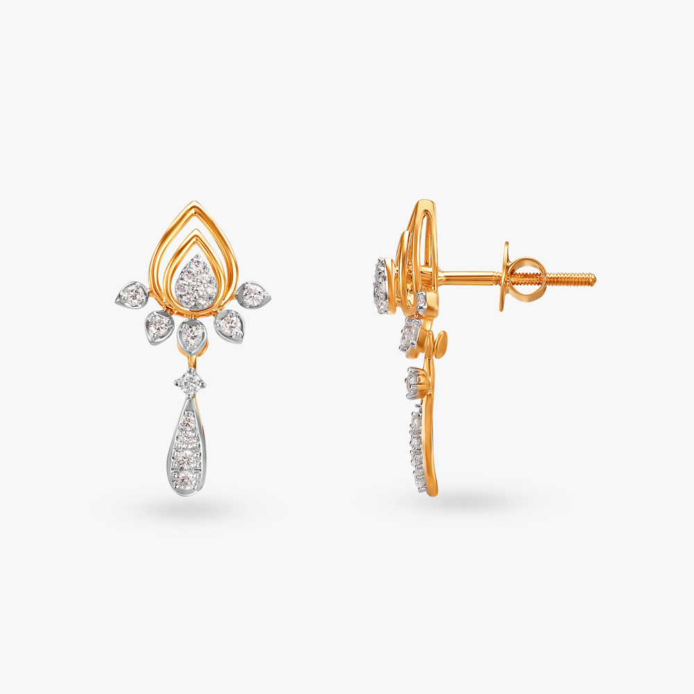 

Lotus Harmony Diamond Drop Earrings
