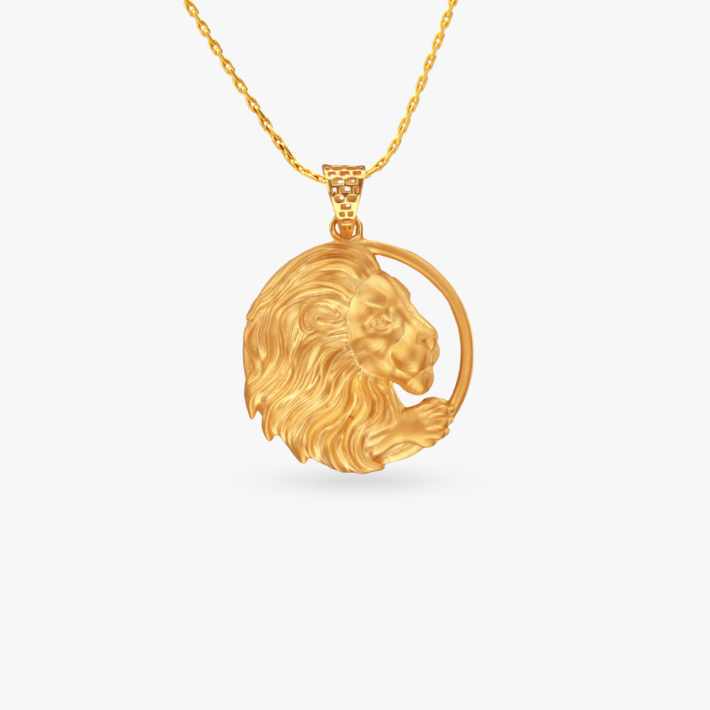 Leo Zodiac Gold Pendant