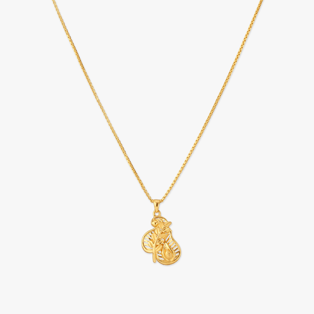 Teardrop Canopy Gold Pendant with Chain