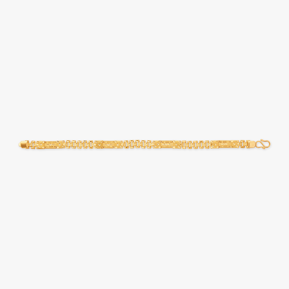 Engraved Gold Bracelet for Men