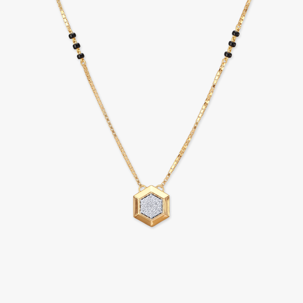 Sophisticated Hexagon Diamond Mangalsutra