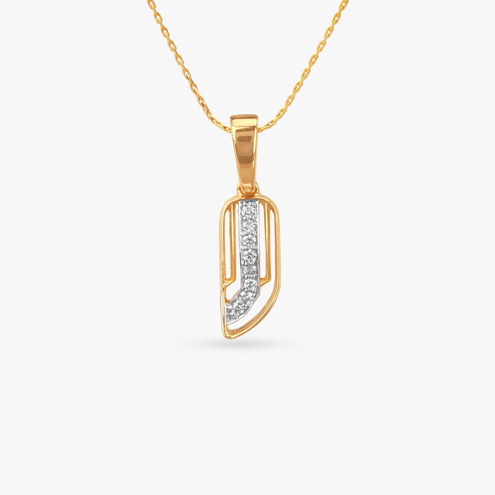 Line Art Diamond Pendant
