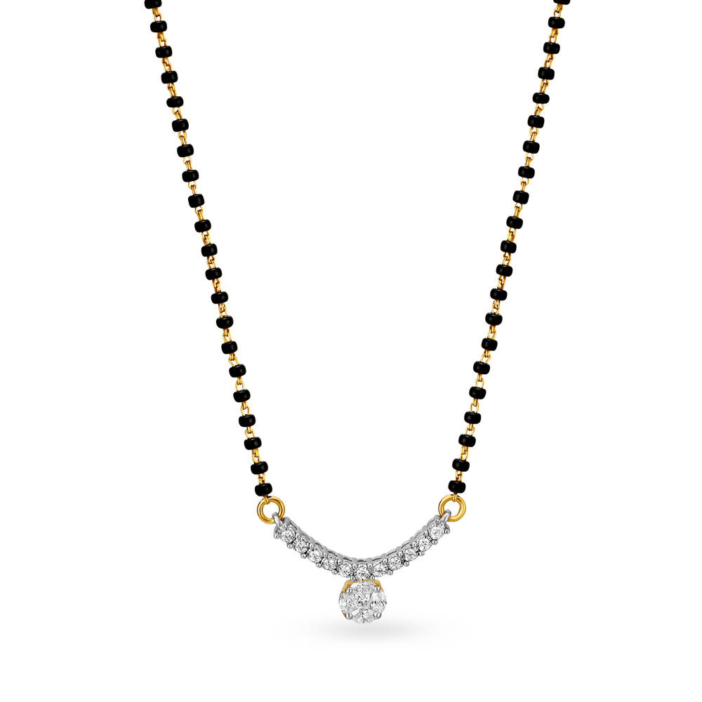 Marvellous Shimmering Diamond Mangalsutra in Yellow and White Gold
