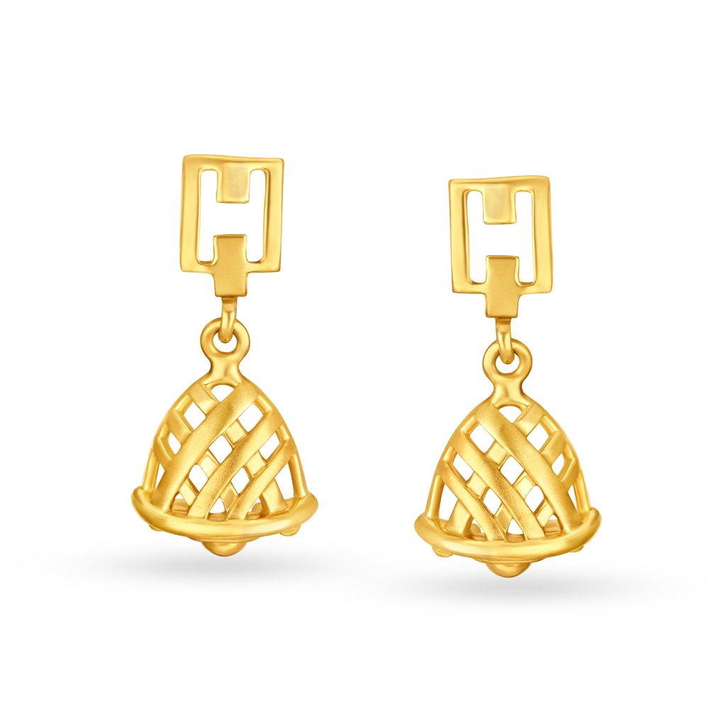 

Trendy 22 Karat Yellow Gold Bell Drop Earrings