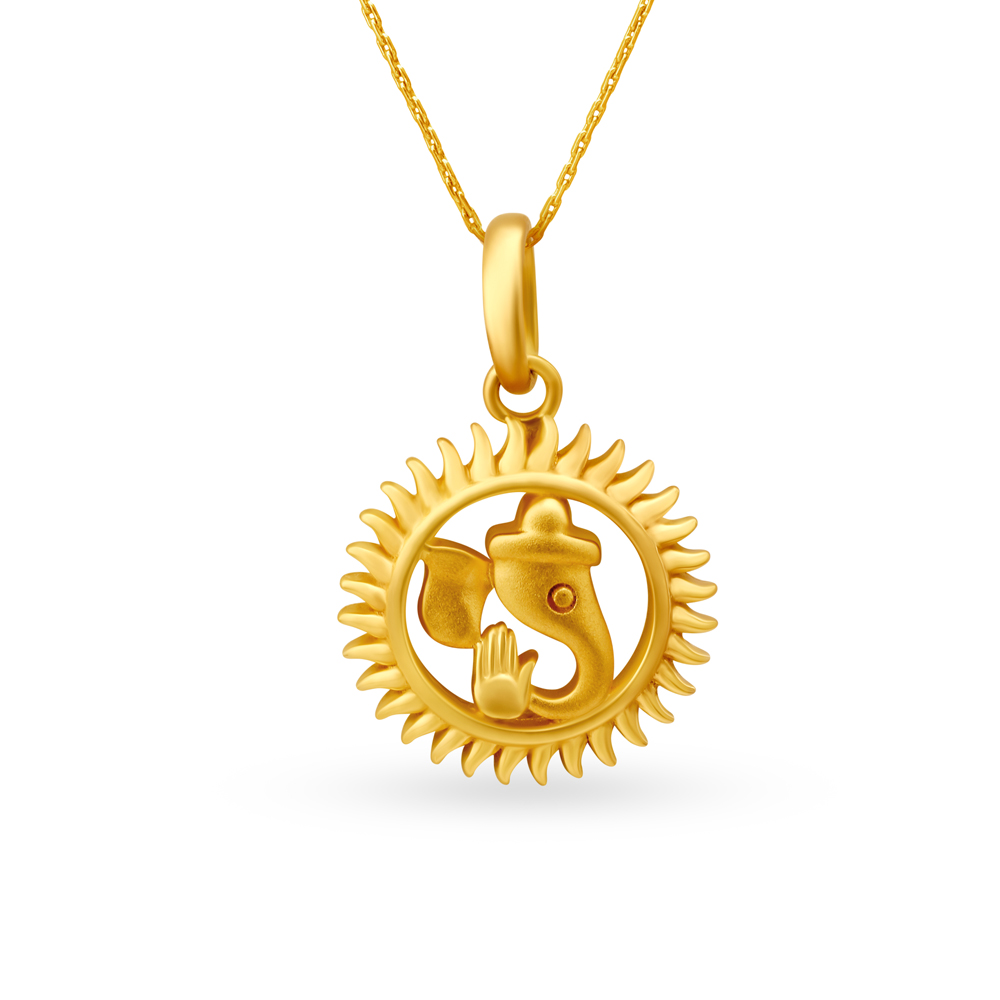 Devine Dainty Lord Ganesha Inspired Gold Pendant
