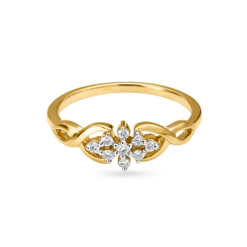 

Floral Diamond Finger Ring