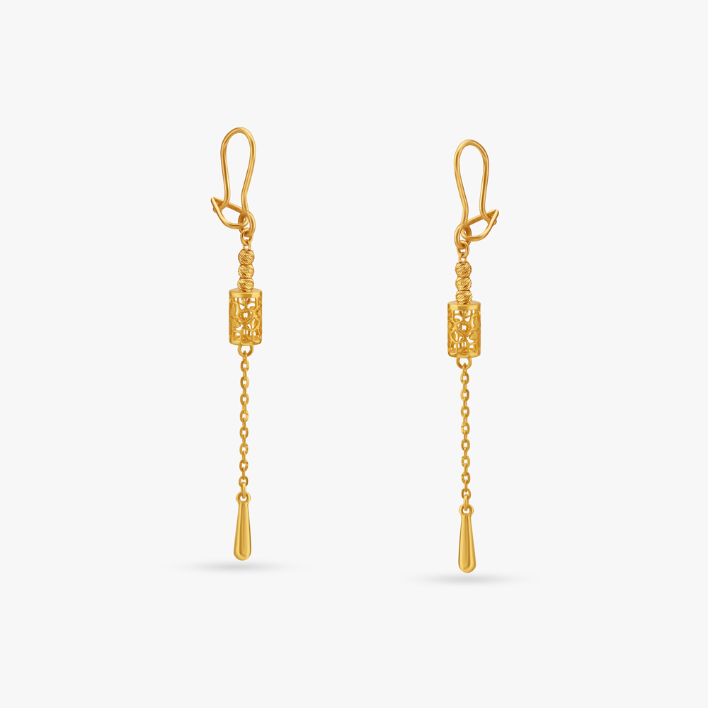 Slender Beaded Hoop Earrings