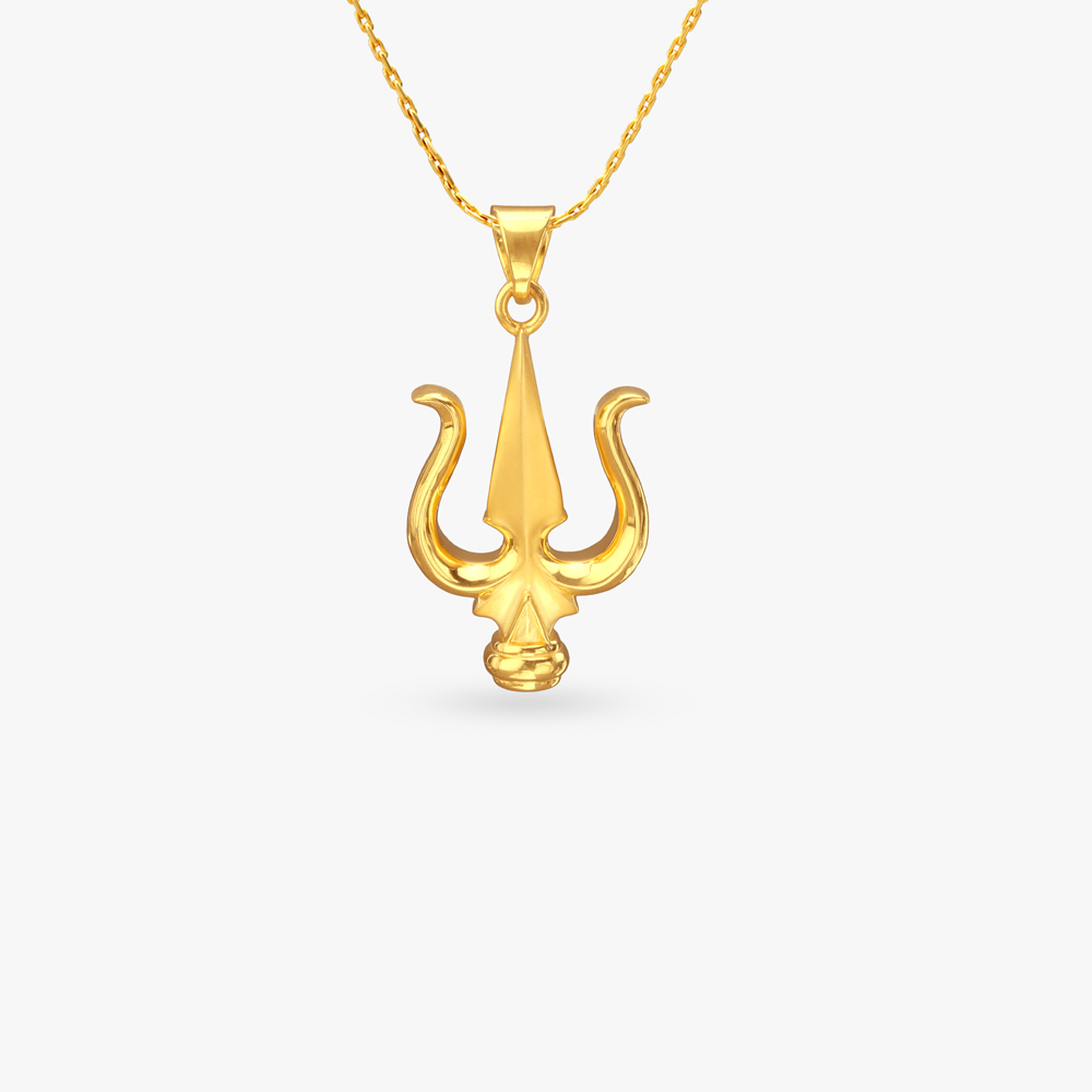 Bold Trishul Gold Pendant