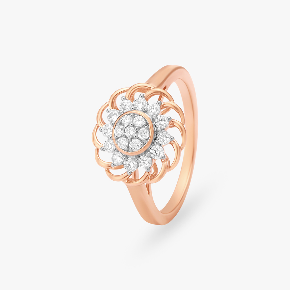 Floral Diamond Finger Ring