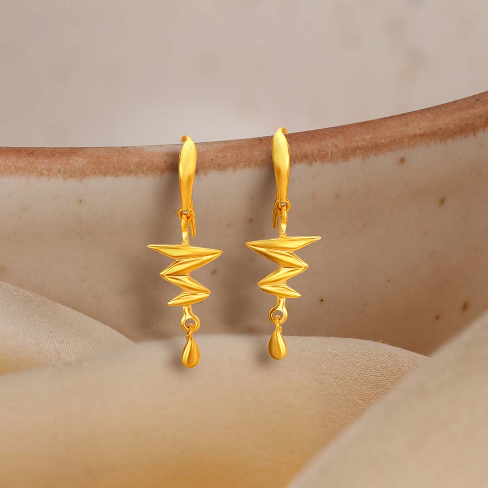 Quirky Fancy Gold Hoop Earrings