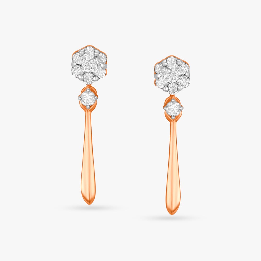 Dewdrop Spark Diamond Drop Earrings
