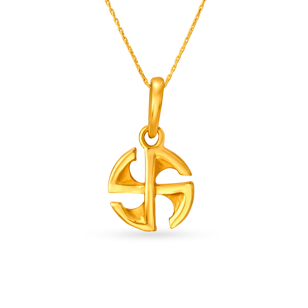Religious Swastik Gold Pendant