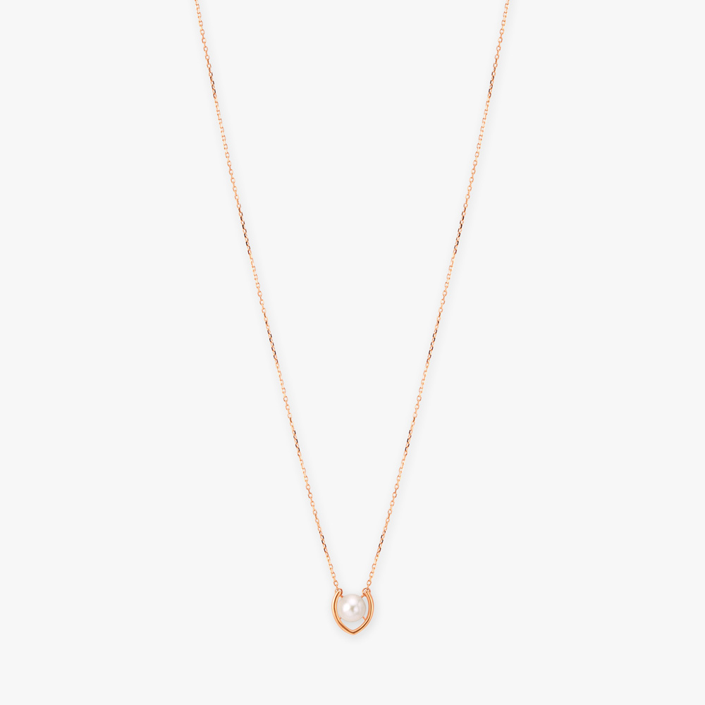 

Crescent Pearl Pendant with Chain