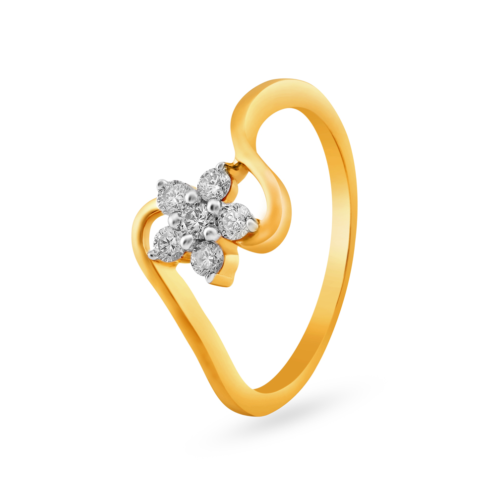 Delicate Twirl Diamond Finger Ring
