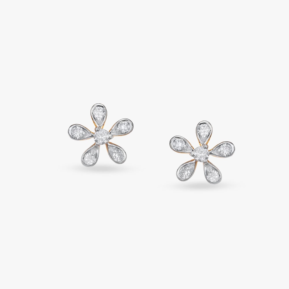 Little Bloom Diamond Stud Earrings For Kids