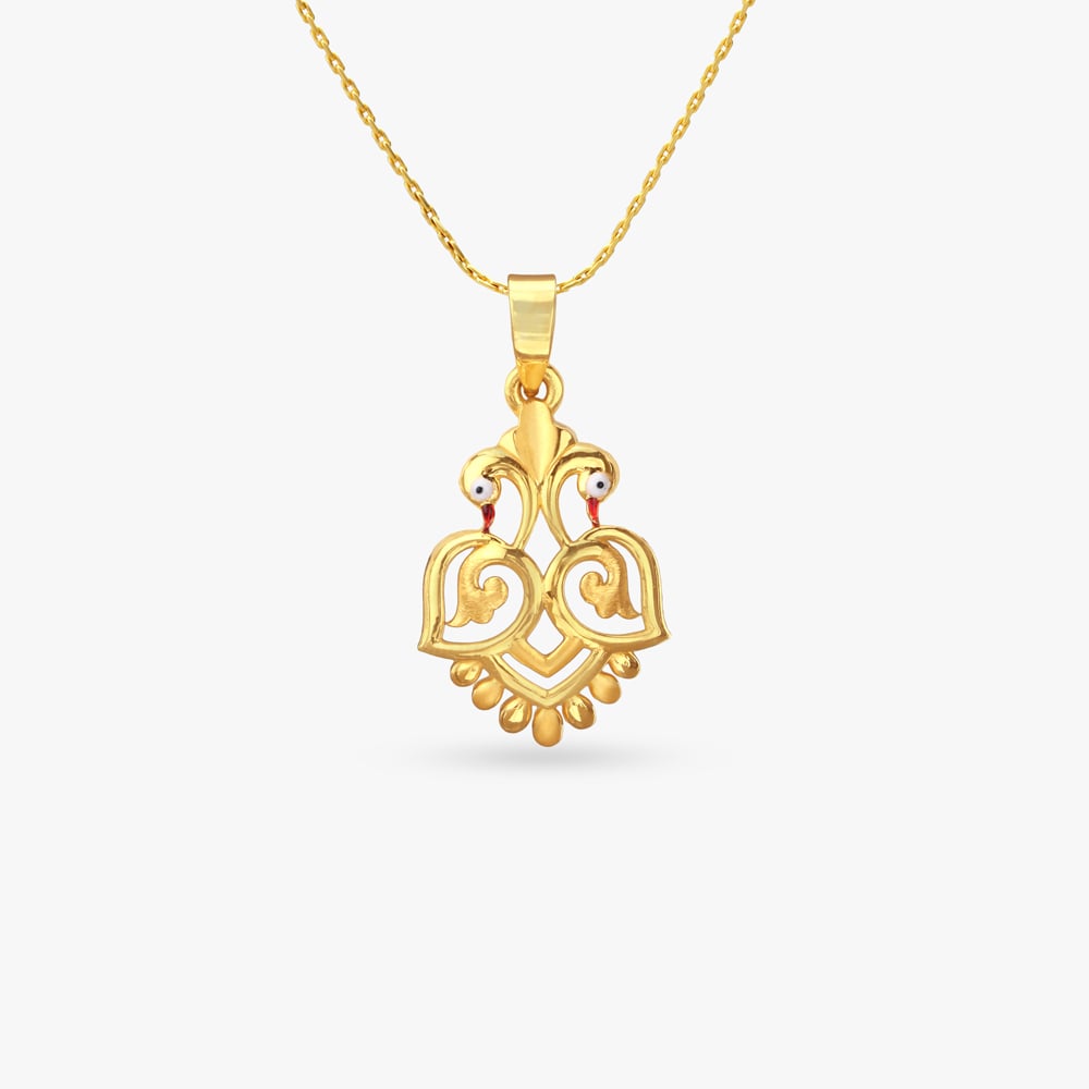 Twin Bird Gold Pendant