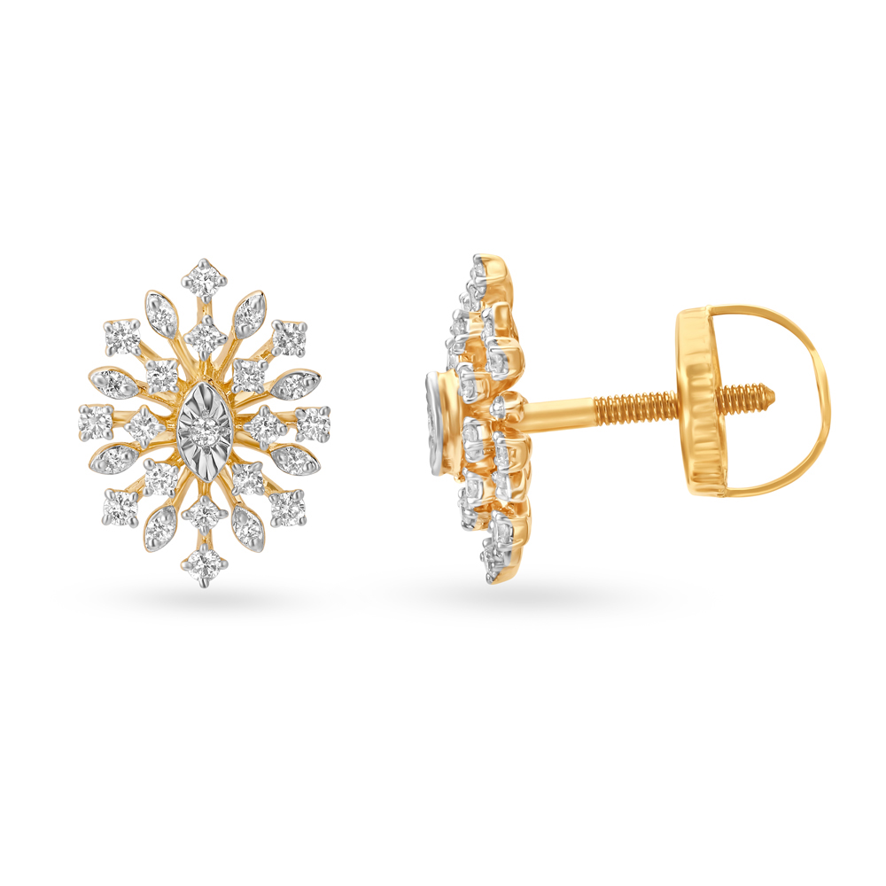 

Opulent Diamond and Gold Stud Earrings