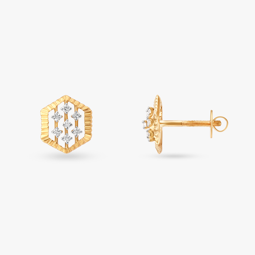 

Geometric Glamour Diamond Stud Earrings
