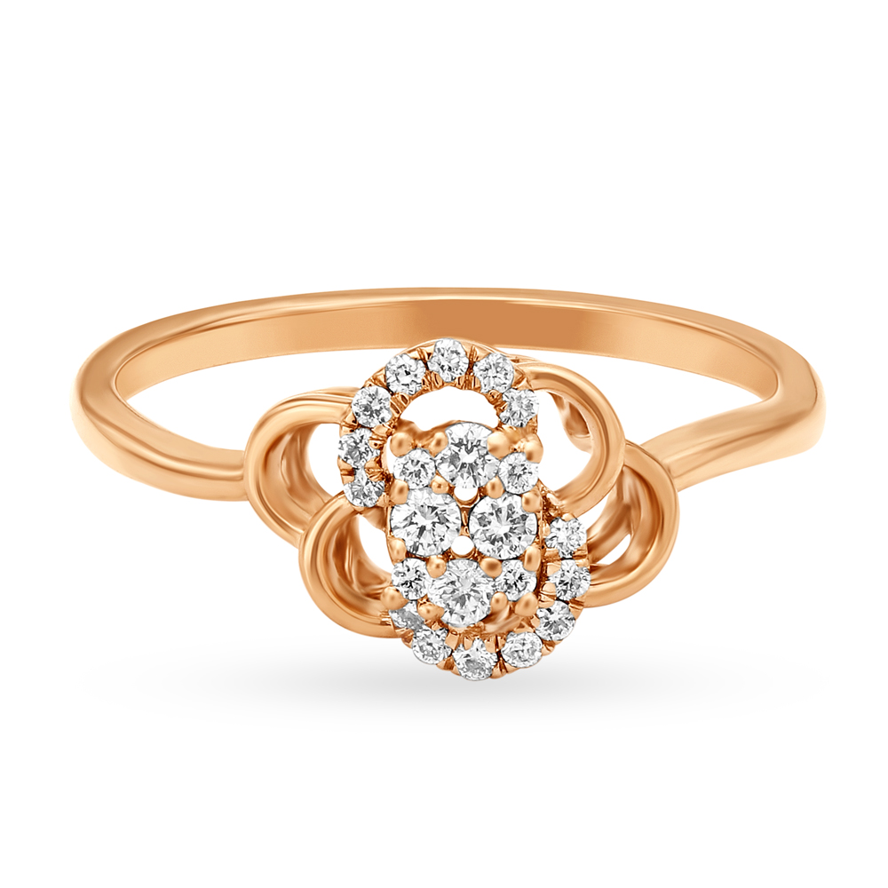 Splendid Floral Design Diamond Finger Ring