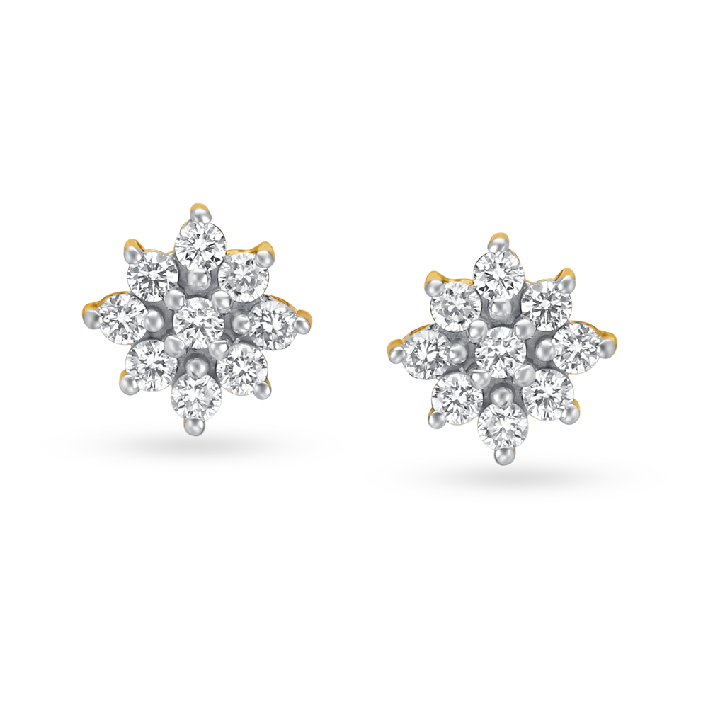 

Snazzy Diamond Floral Stud Earrings