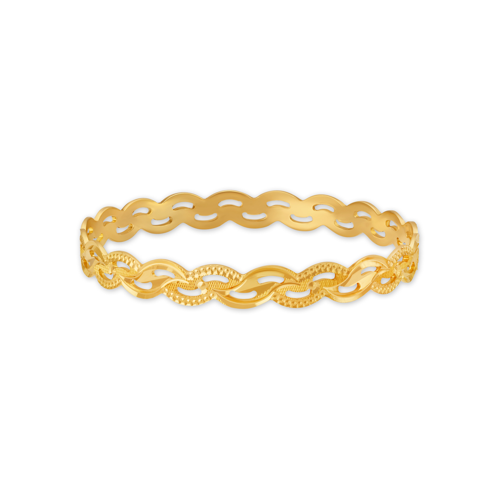 Elaborate Yellow Gold Twist Bangle