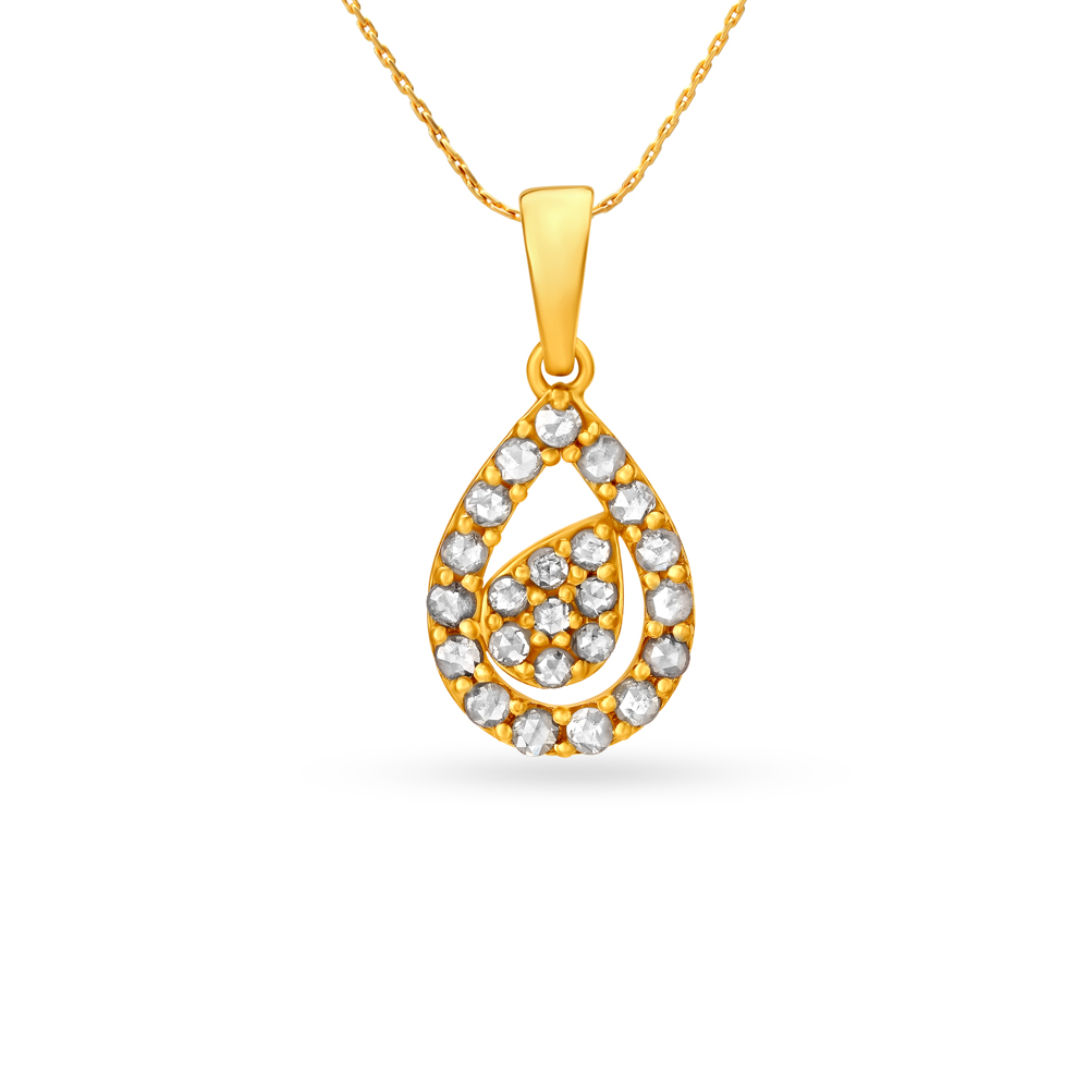 Captivating Leaf Motif Gold Pendant