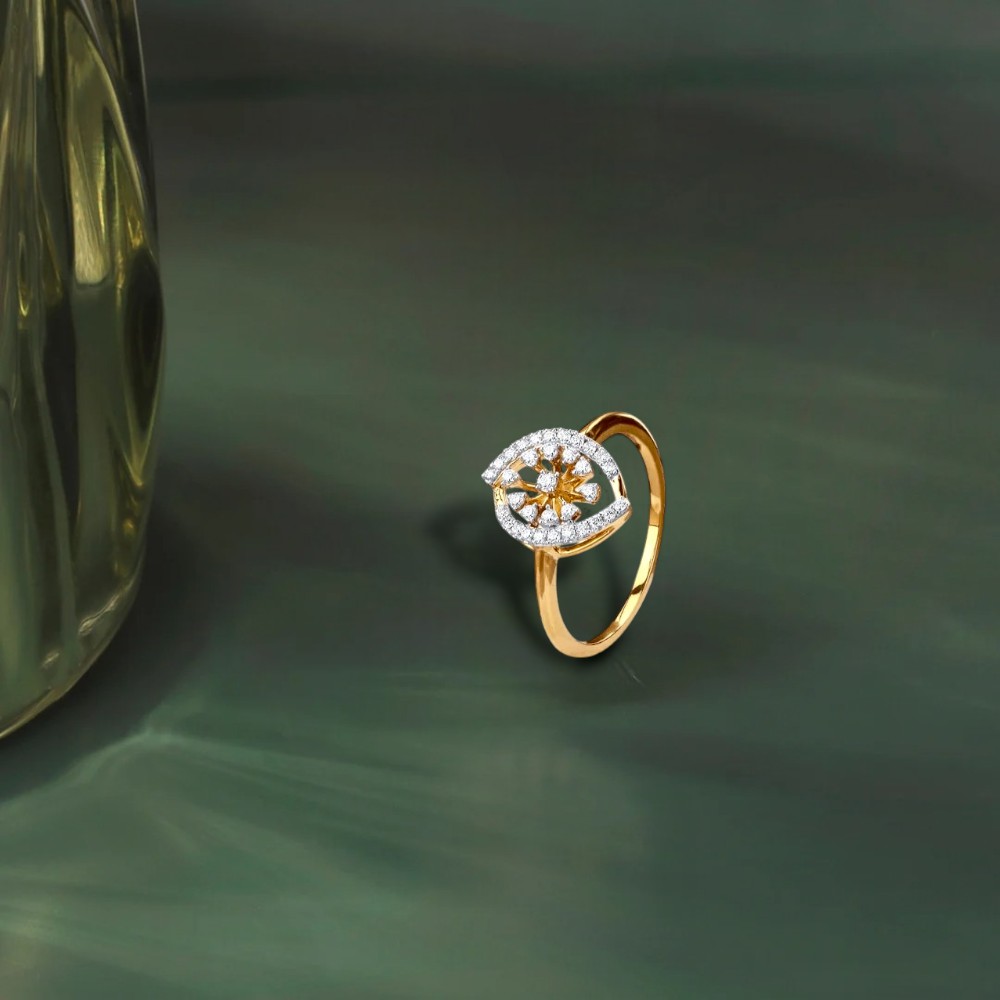 Graceful Floral Diamond Finger Ring