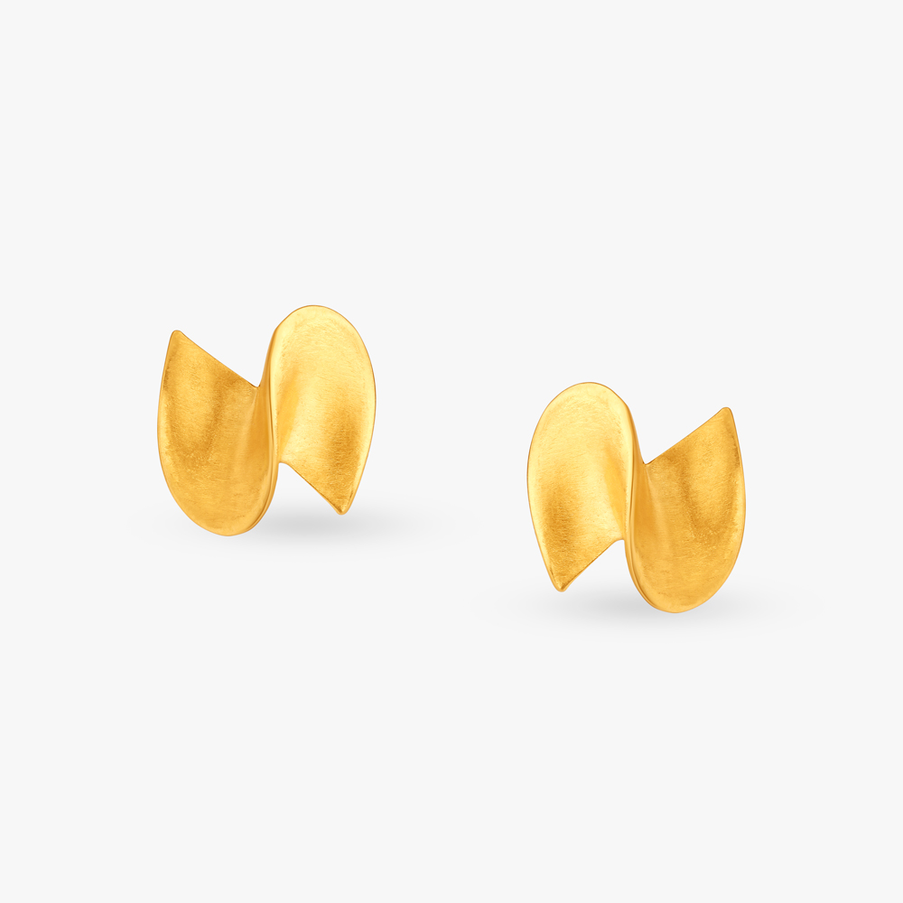 Twist of Elegance Gold Stud Earrings