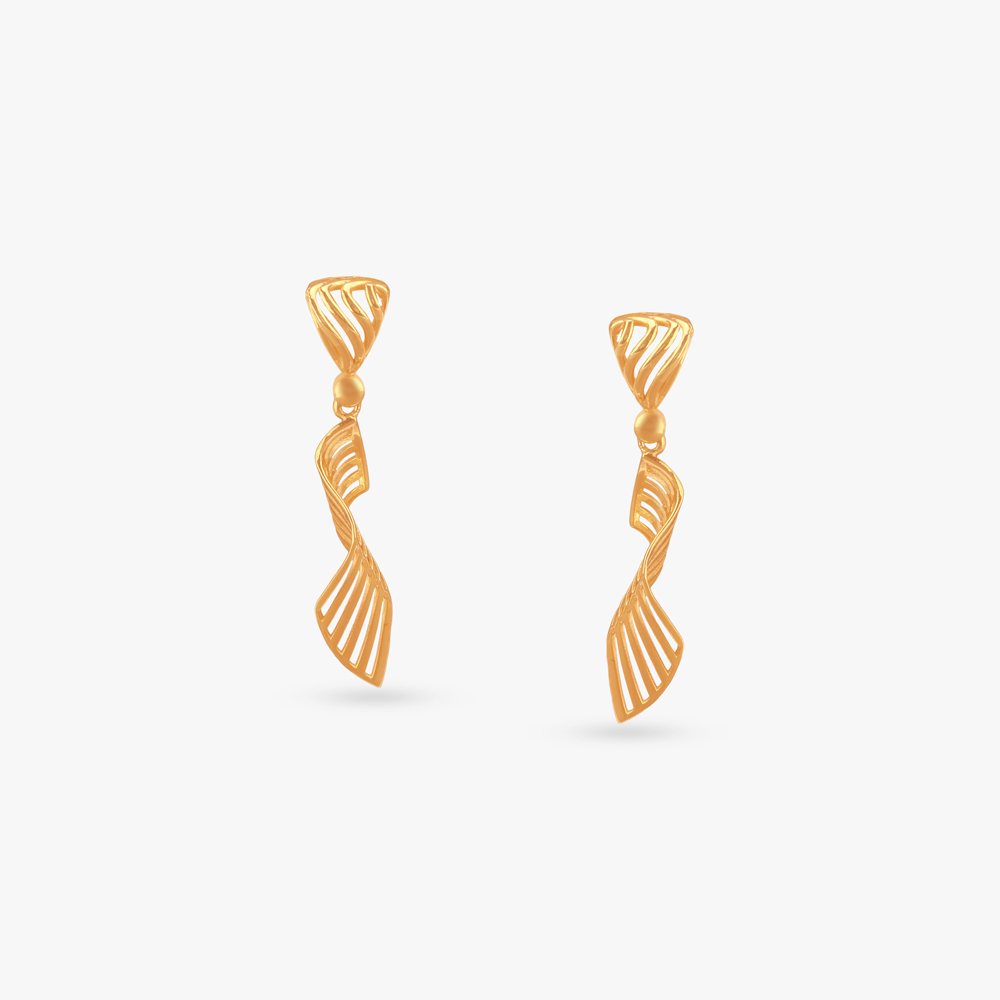 Swirl Cutout Gold Drop Earrings