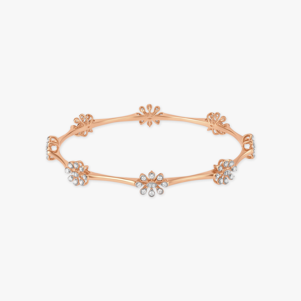 Floral Charm Diamond Bangle