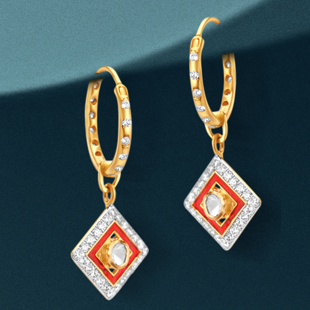 Minimal Polki Diamond Hoop Earrings